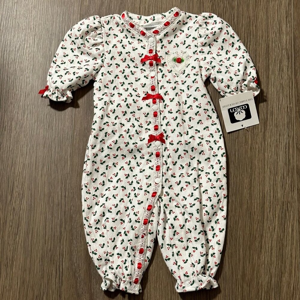 Girls Christmas Cotton One Piece Outfit HOLLY